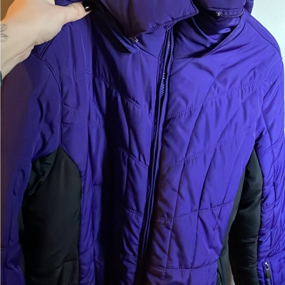 St. John's Bay Purple and Black Puffer Jacket